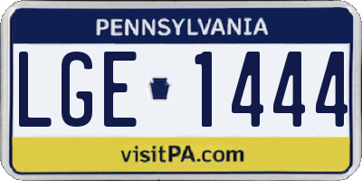 PA license plate LGE1444
