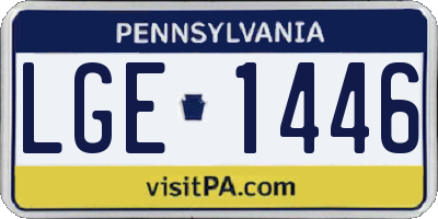 PA license plate LGE1446