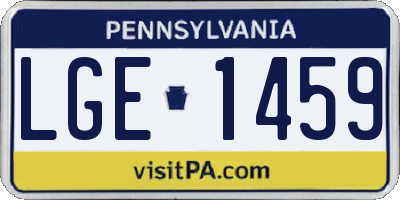 PA license plate LGE1459