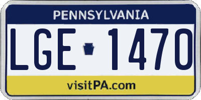 PA license plate LGE1470