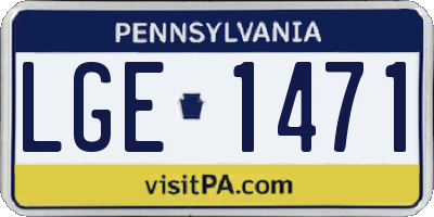 PA license plate LGE1471