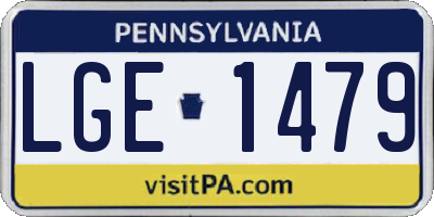 PA license plate LGE1479