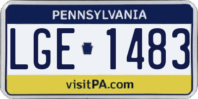 PA license plate LGE1483