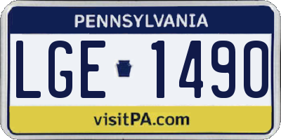 PA license plate LGE1490