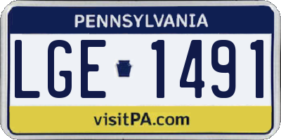 PA license plate LGE1491