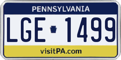 PA license plate LGE1499