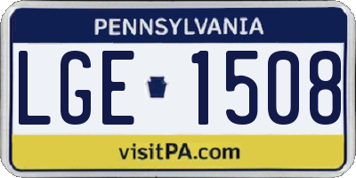 PA license plate LGE1508
