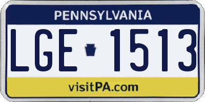 PA license plate LGE1513