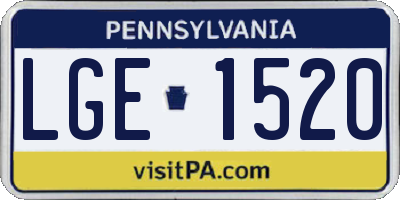 PA license plate LGE1520