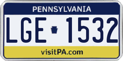 PA license plate LGE1532