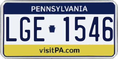 PA license plate LGE1546