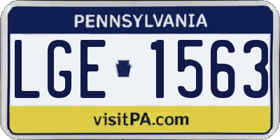 PA license plate LGE1563