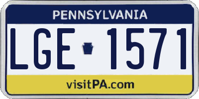 PA license plate LGE1571
