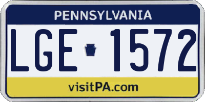 PA license plate LGE1572