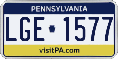 PA license plate LGE1577