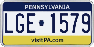 PA license plate LGE1579