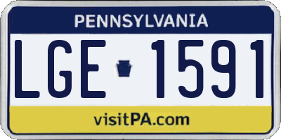 PA license plate LGE1591