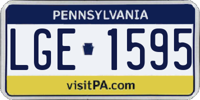 PA license plate LGE1595