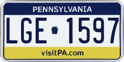 PA license plate LGE1597