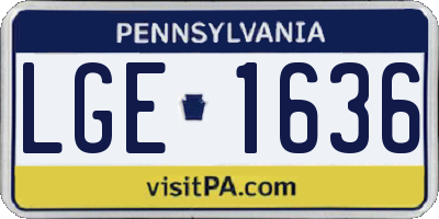 PA license plate LGE1636