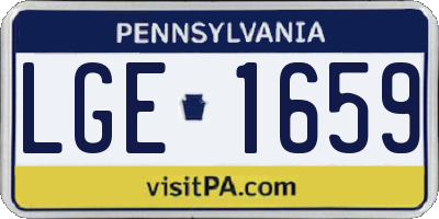 PA license plate LGE1659