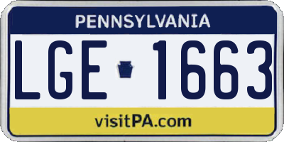 PA license plate LGE1663
