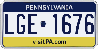 PA license plate LGE1676