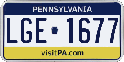 PA license plate LGE1677