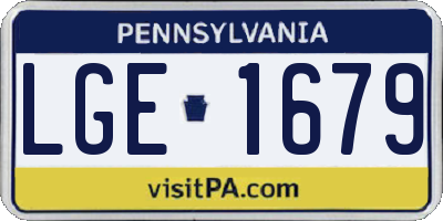 PA license plate LGE1679