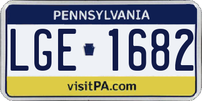 PA license plate LGE1682