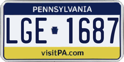 PA license plate LGE1687