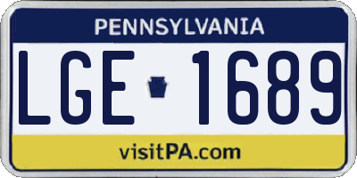 PA license plate LGE1689