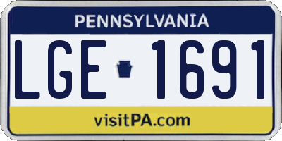 PA license plate LGE1691