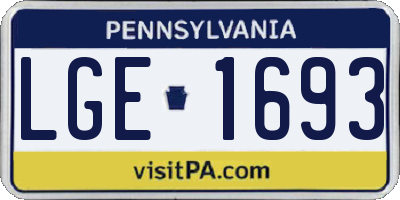 PA license plate LGE1693