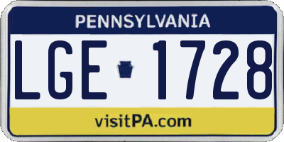 PA license plate LGE1728