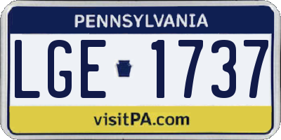 PA license plate LGE1737