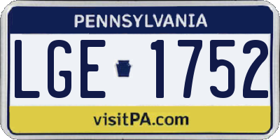 PA license plate LGE1752