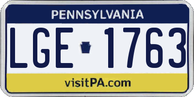 PA license plate LGE1763