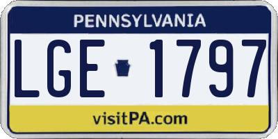 PA license plate LGE1797