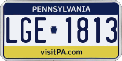 PA license plate LGE1813
