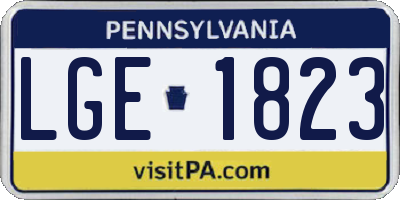 PA license plate LGE1823