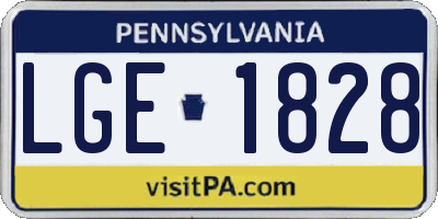 PA license plate LGE1828