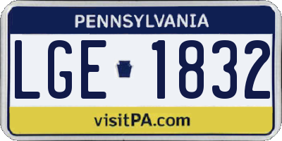 PA license plate LGE1832