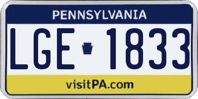PA license plate LGE1833