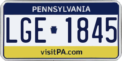 PA license plate LGE1845