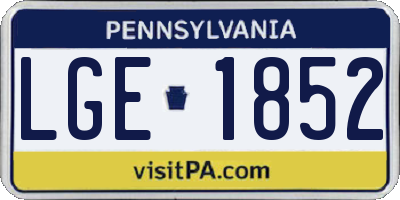 PA license plate LGE1852