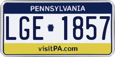 PA license plate LGE1857