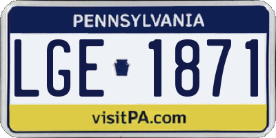 PA license plate LGE1871