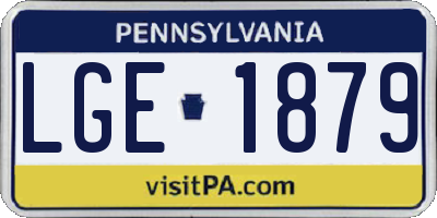 PA license plate LGE1879