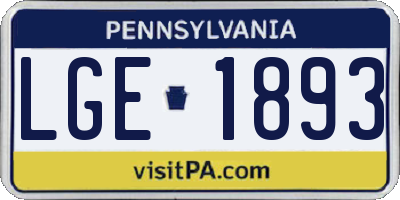 PA license plate LGE1893